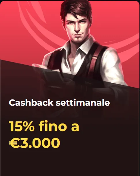 Cashback settimanale 15 fino a 3000 euro